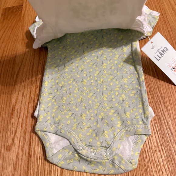 Laughing Llama Baby Girl Set Of 3 Coordinating Onesies - Picture 3 of 10